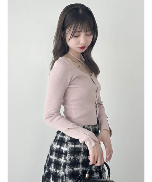 dazzlin(ダズリン)の「カーデタイトレイヤードリボントップス(ニット/セーター・レディース・アイボリー/オレンジ/ピンク/チャコールグレー/ブラック・FREE)」の17枚目の写真