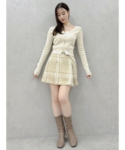 dazzlin(ダズリン)の「カーデタイトレイヤードリボントップス(ニット/セーター・レディース・アイボリー/オレンジ/ピンク/チャコールグレー/ブラック・FREE)」の9枚目の写真