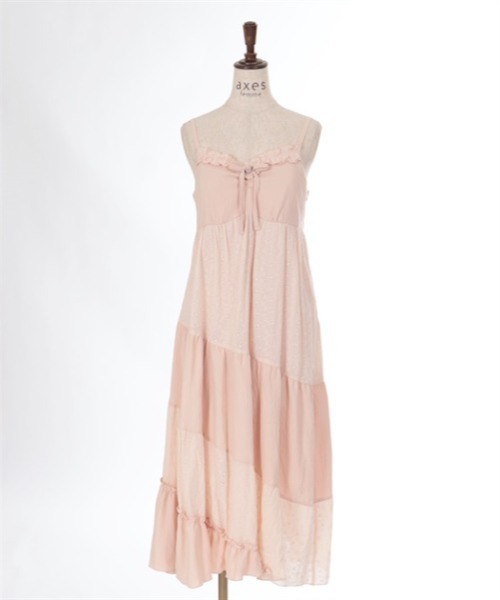 axes femme（アクシーズファム）の「パッチワークキャミワンピース（ワンピース・レディース・ブラック/ホワイト/ピンク・FREE）」の6枚目の写真