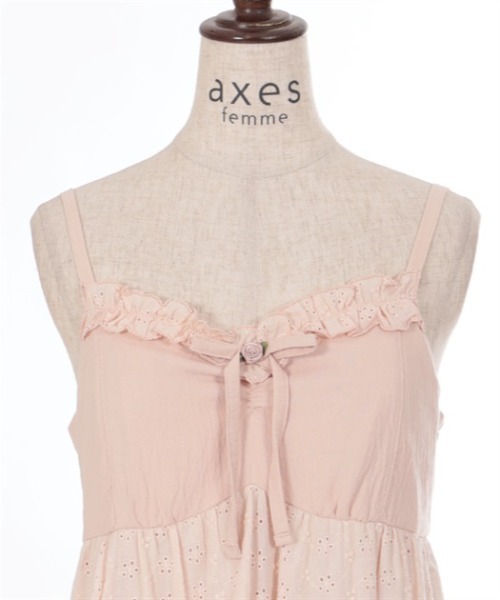 axes femme（アクシーズファム）の「パッチワークキャミワンピース（ワンピース・レディース・ブラック/ホワイト/ピンク・FREE）」の9枚目の写真