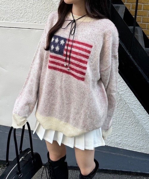 nemne store（ネンネストア）の「【低身長サイズあり】アソートモチーフニット（ニット/セーター・レディース・ブラック/ブラウン/レッド/グリーン/グレー系1/グレー系2/アイボリー系1/アイボリー系2/アイボリー系3/アイボリー系4/ネイビー系1/ネイビー系2・SMALL/MEDIUM）」の6枚目の写真