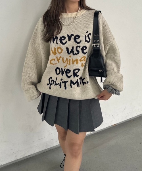 nemne store（ネンネストア）の「【低身長サイズあり】アソートモチーフニット（ニット/セーター・レディース・ブラック/ブラウン/レッド/グリーン/グレー系1/グレー系2/アイボリー系1/アイボリー系2/アイボリー系3/アイボリー系4/ネイビー系1/ネイビー系2・SMALL/MEDIUM）」の8枚目の写真