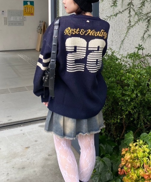 nemne store（ネンネストア）の「【低身長サイズあり】アソートモチーフニット（ニット/セーター・レディース・ブラック/ブラウン/レッド/グリーン/グレー系1/グレー系2/アイボリー系1/アイボリー系2/アイボリー系3/アイボリー系4/ネイビー系1/ネイビー系2・SMALL/MEDIUM）」の11枚目の写真