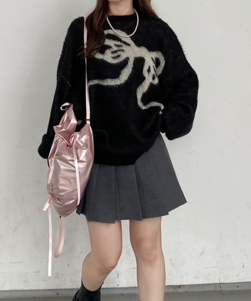 nemne store（ネンネストア）の「【低身長サイズあり】アソートモチーフニット（ニット/セーター・レディース・ブラック/ブラウン/レッド/グリーン/グレー系1/グレー系2/アイボリー系1/アイボリー系2/アイボリー系3/アイボリー系4/ネイビー系1/ネイビー系2・SMALL/MEDIUM）」の14枚目の写真