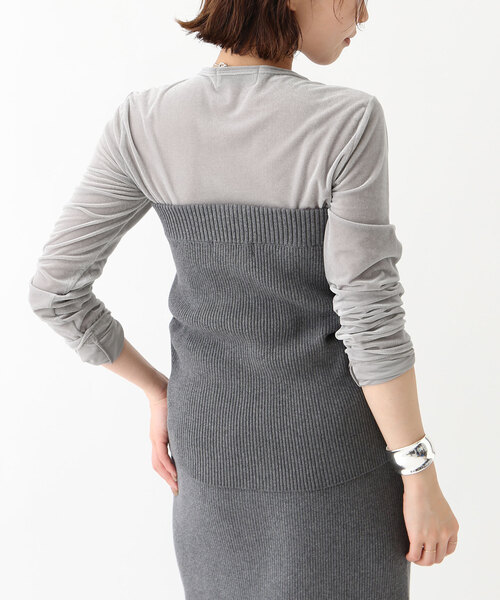 SLOBE IENA（スローブイエナ）の「《追加》ベロアトリコット プルオーバー（Tシャツ/カットソー・レディース・グレー/ブラウン/グリーン/ネイビー・FREE）」の16枚目の写真