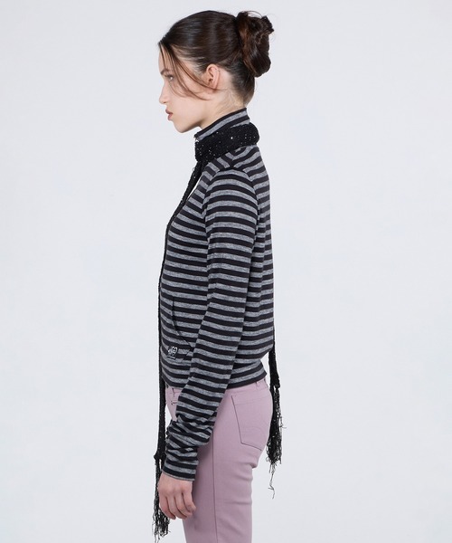 SCULPTOR(スカルプター)の「Light Weight Striped Jersey/ライトウエイトストライプドジャージ(ジャージ・レディース・ブラック/グレー・SMALL/MEDIUM)」の6枚目の写真