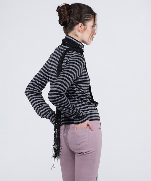 SCULPTOR(スカルプター)の「Light Weight Striped Jersey/ライトウエイトストライプドジャージ(ジャージ・レディース・ブラック/グレー・SMALL/MEDIUM)」の7枚目の写真