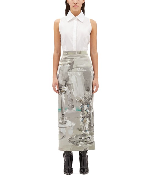 MSGM(エムエスジーエム)の「MSGM×JAN DE VIEGHERコラボレーショングラフィックスカート(スカート・レディース・グレー系・42)」の2枚目の写真