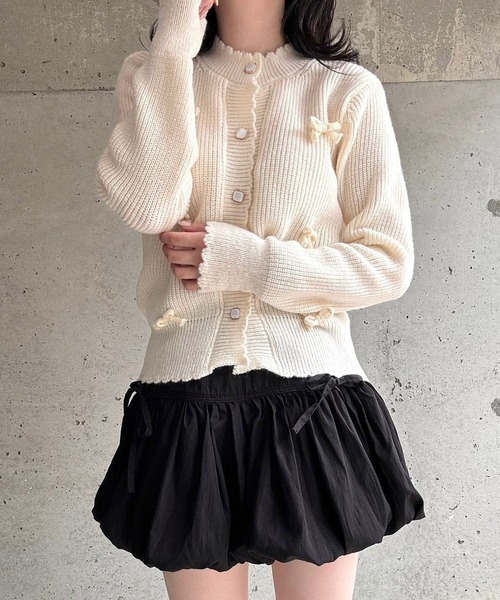 merrylatte（メリーラテ）の「リボンニットカーディガン（ニット/セーター・レディース・ホワイト・FREE）」の12枚目の写真