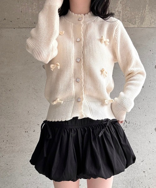 merrylatte（メリーラテ）の「リボンニットカーディガン（ニット/セーター・レディース・ホワイト・FREE）」の13枚目の写真