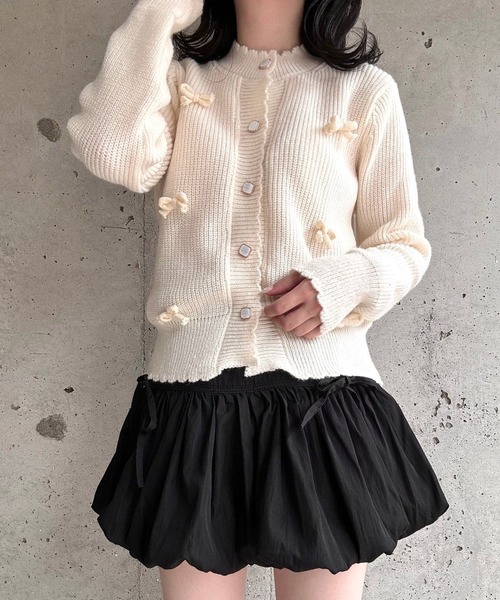 merrylatte（メリーラテ）の「リボンニットカーディガン（ニット/セーター・レディース・ホワイト・FREE）」の14枚目の写真