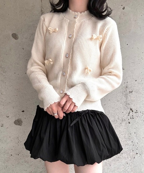 merrylatte（メリーラテ）の「リボンニットカーディガン（ニット/セーター・レディース・ホワイト・FREE）」の15枚目の写真