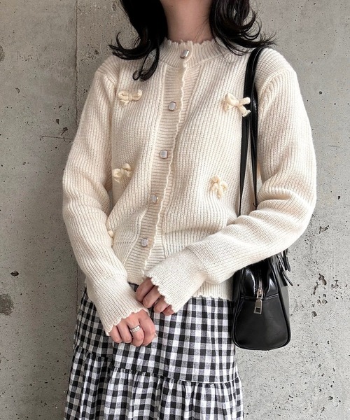 merrylatte（メリーラテ）の「リボンニットカーディガン（ニット/セーター・レディース・ホワイト・FREE）」の18枚目の写真