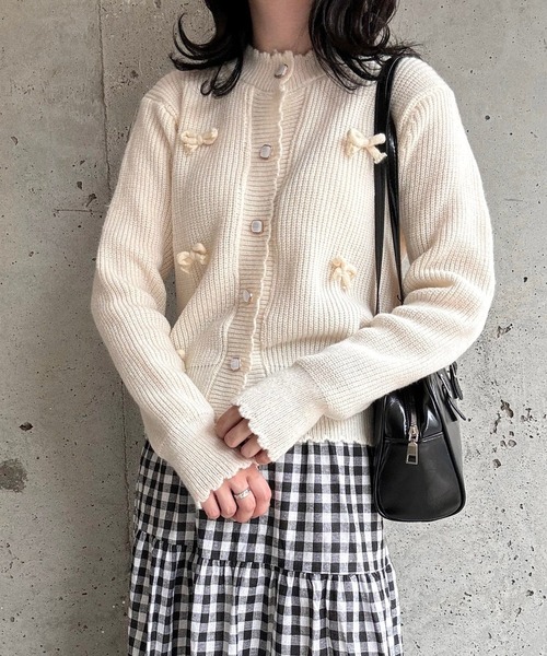 merrylatte（メリーラテ）の「リボンニットカーディガン（ニット/セーター・レディース・ホワイト・FREE）」の19枚目の写真