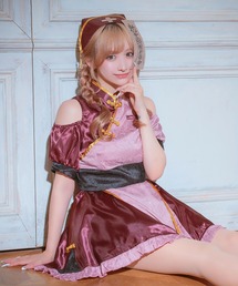 Tika（ティカ）の「コスプレ かわいい キョンシー ナース フレアスカート 体型カバー キャラクター ワンピース 3点セット ハロウィン（コスチューム/パーティーグッズ・レディース）」