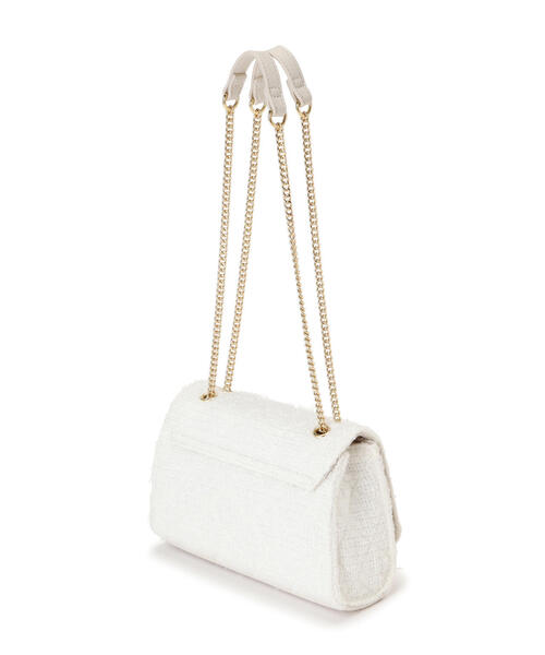 EDIT COLOGNE（エディットコロン）の「ラメツィードショルダーバッグ（ショルダーバッグ・レディース・オフホワイト/ブラック・ﾌﾘ-）」の5枚目の写真