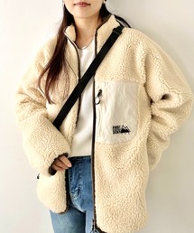 FIRST DOWN(ファーストダウン)/パイピング切替 スタンドボアフリースジャケット/BOA FLEECE JKT