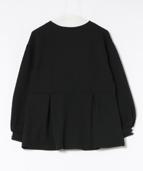 m.f.editorial（エムエフエディトリアル）の「【ペプラム ストレッチ】m.f.エディトリアル レディース ジャガード クルーネック 長袖プルオーバー（Tシャツ/カットソー・レディース・ブラック/ブルー/アイボリー・MEDIUM/LARGE）」の4枚目の写真