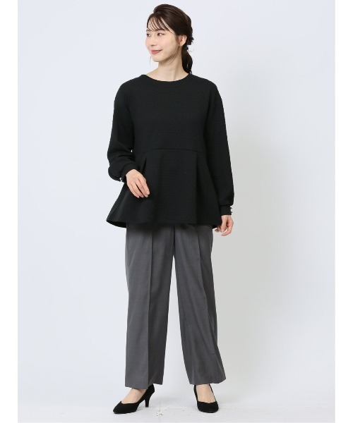 m.f.editorial（エムエフエディトリアル）の「【ペプラム ストレッチ】m.f.エディトリアル レディース ジャガード クルーネック 長袖プルオーバー（Tシャツ/カットソー・レディース・ブラック/ブルー/アイボリー・MEDIUM/LARGE）」の6枚目の写真