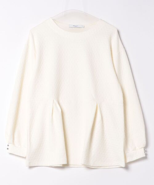 m.f.editorial（エムエフエディトリアル）の「【ペプラム ストレッチ】m.f.エディトリアル レディース ジャガード クルーネック 長袖プルオーバー（Tシャツ/カットソー・レディース・ブラック/ブルー/アイボリー・MEDIUM/LARGE）」の7枚目の写真