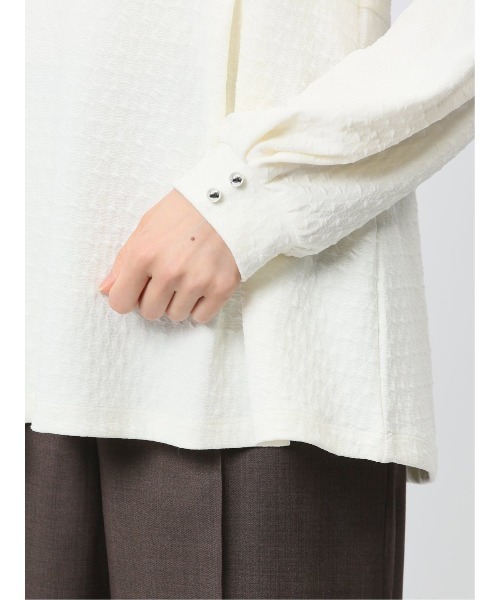 m.f.editorial（エムエフエディトリアル）の「【ペプラム ストレッチ】m.f.エディトリアル レディース ジャガード クルーネック 長袖プルオーバー（Tシャツ/カットソー・レディース・ブラック/ブルー/アイボリー・MEDIUM/LARGE）」の15枚目の写真