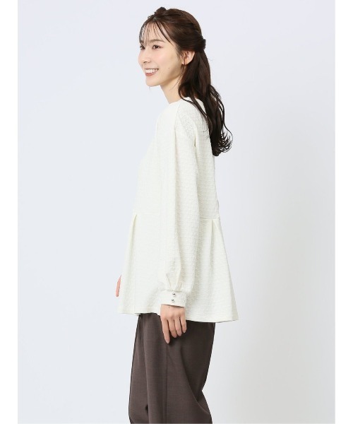 m.f.editorial（エムエフエディトリアル）の「【ペプラム ストレッチ】m.f.エディトリアル レディース ジャガード クルーネック 長袖プルオーバー（Tシャツ/カットソー・レディース・ブラック/ブルー/アイボリー・MEDIUM/LARGE）」の16枚目の写真