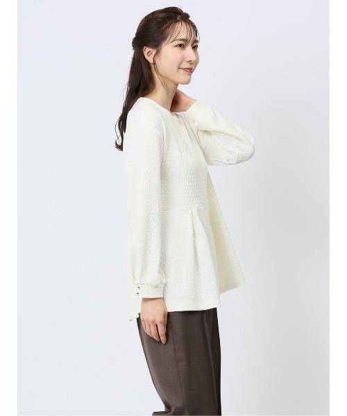 m.f.editorial（エムエフエディトリアル）の「【ペプラム ストレッチ】m.f.エディトリアル レディース ジャガード クルーネック 長袖プルオーバー（Tシャツ/カットソー・レディース・ブラック/ブルー/アイボリー・MEDIUM/LARGE）」の18枚目の写真