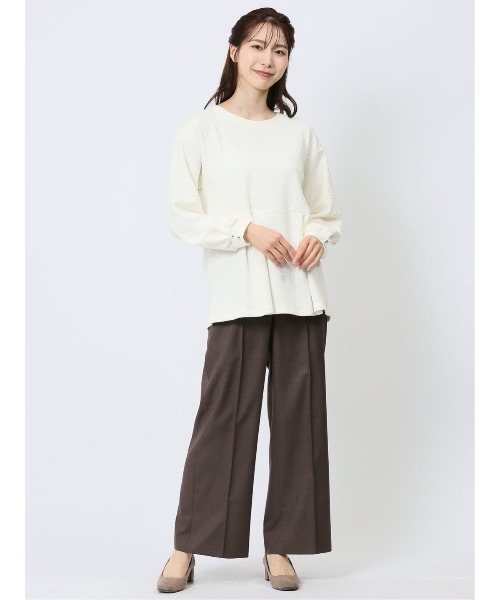 m.f.editorial（エムエフエディトリアル）の「【ペプラム ストレッチ】m.f.エディトリアル レディース ジャガード クルーネック 長袖プルオーバー（Tシャツ/カットソー・レディース・ブラック/ブルー/アイボリー・MEDIUM/LARGE）」の19枚目の写真