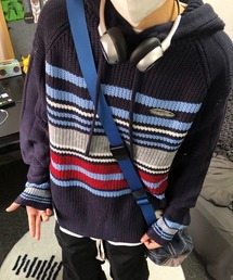 MGV | マルチボーダーニットパーカー(ニット/セーター)