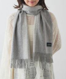 【未使用】ドゥロワー シルク混 マフラー アイボリー グレー　バイカラー 未使用】ドゥロワー シルク混 マフラー アイボリー グレー バイカラー