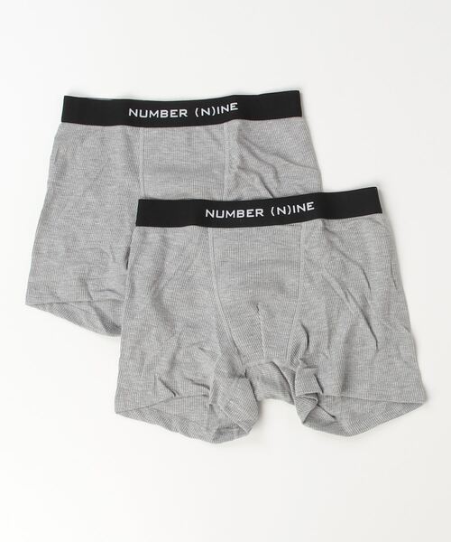 NUMBER (N)INE（ナンバーナイン）の「FRUIT OF THE LOOM / FTLxNUMBER(N)INE 2パックワッフルボクサーショーツ / 80754500（ボクサーパンツ・メンズ・グレー/ブラック・MEDIUM/LARGE/X-LARGE）」の2枚目の写真