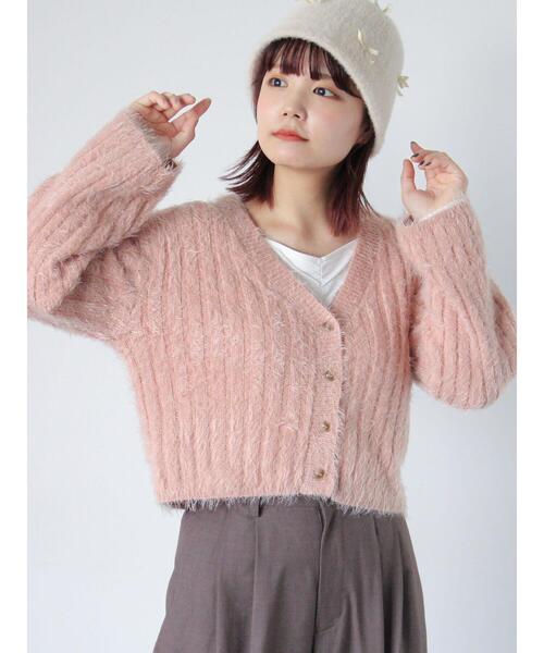 ehka sopo（エヘカソポ）の「プレート付Vネックカーディガン（カーディガン/ボレロ・レディース・ピンク/キナリ/ネイビー・F）」の21枚目の写真