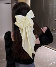 kirakiraShop（キラキラショップ）の「サテン ビッグ リボン バレッタ（バレッタ/ヘアクリップ）」