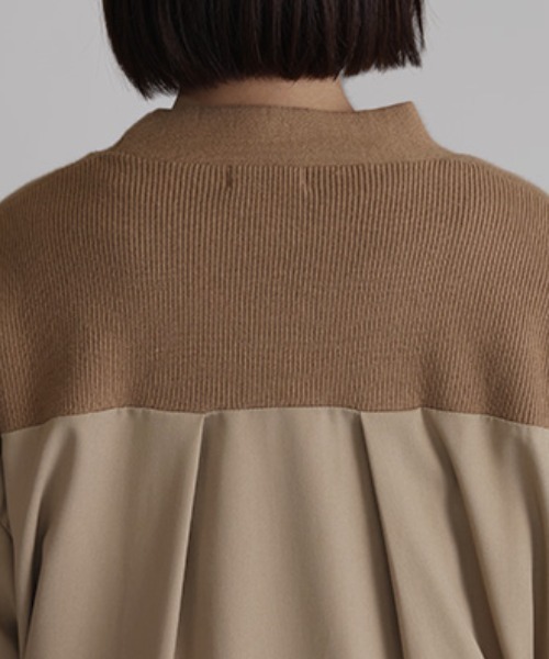 HUG.U(ハグユー)の「「 ニット × シャツ 」カーディガン(カーディガン/ボレロ・レディース・ダークグリーン/ブラック/ブラウン/グレー・FREE)」の22枚目の写真