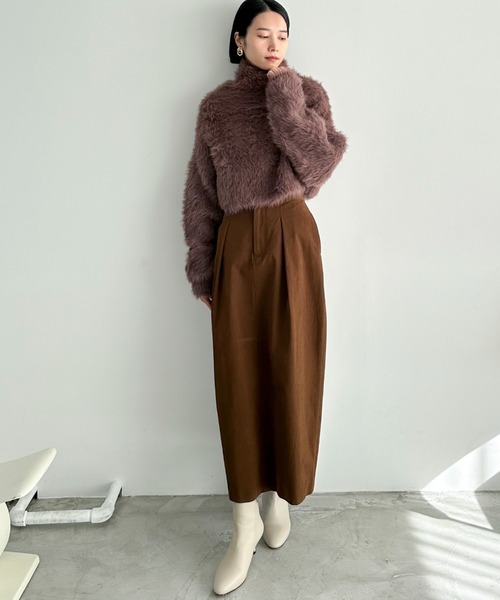 Doux archives(ドゥアルシーヴ)の「ワンタックコクーンスカート(スカート・レディース・ブラウン/ブラック/カーキ・38)」の18枚目の写真
