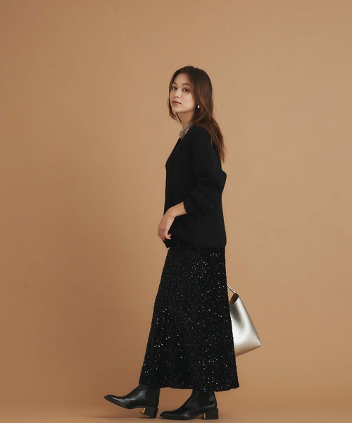 Edit Sheen（エディットシーン）の「Vネックニットカーディガン（カーディガン/ボレロ・レディース・ブラック/アイボリー・M）」の6枚目の写真