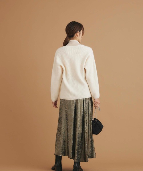 Edit Sheen（エディットシーン）の「Vネックニットカーディガン（カーディガン/ボレロ・レディース・ブラック/アイボリー・M）」の13枚目の写真