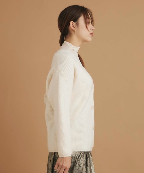 Edit Sheen（エディットシーン）の「Vネックニットカーディガン（カーディガン/ボレロ・レディース・ブラック/アイボリー・M）」の8枚目の写真