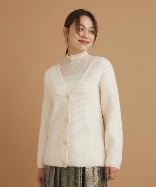 Edit Sheen（エディットシーン）の「Vネックニットカーディガン（カーディガン/ボレロ・レディース・ブラック/アイボリー・M）」の9枚目の写真