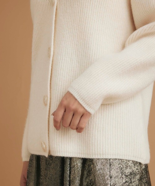 Edit Sheen（エディットシーン）の「Vネックニットカーディガン（カーディガン/ボレロ・レディース・ブラック/アイボリー・M）」の10枚目の写真