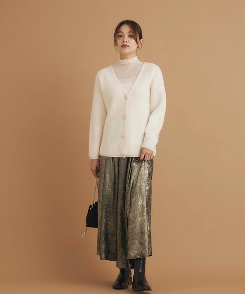 Edit Sheen（エディットシーン）の「Vネックニットカーディガン（カーディガン/ボレロ・レディース・ブラック/アイボリー・M）」の11枚目の写真