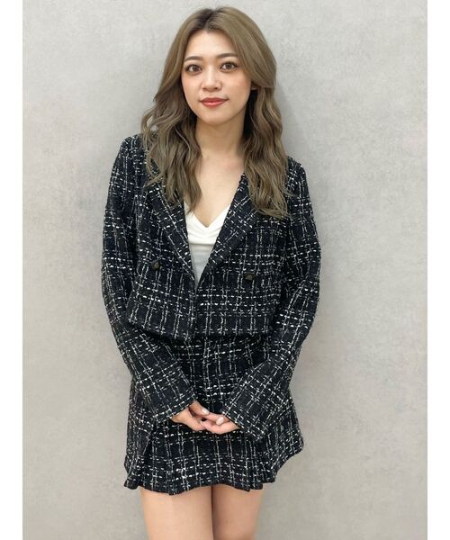 GYDA(ジェイダ)の「TWEEDタックプリーツスカートライクショートパンツ【SETUP着用可】(スカート・レディース・オフホワイト/ブラック・FREE)」の22枚目の写真