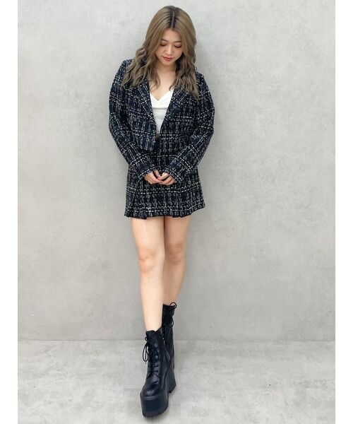 GYDA(ジェイダ)の「TWEEDタックプリーツスカートライクショートパンツ【SETUP着用可】(スカート・レディース・オフホワイト/ブラック・FREE)」の20枚目の写真