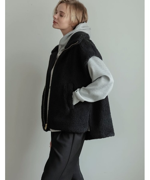 ボアスタンドカラーベスト秋冬 2024-25 WINTER COLLECTION]スタンドカラーボアベスト（ダウン