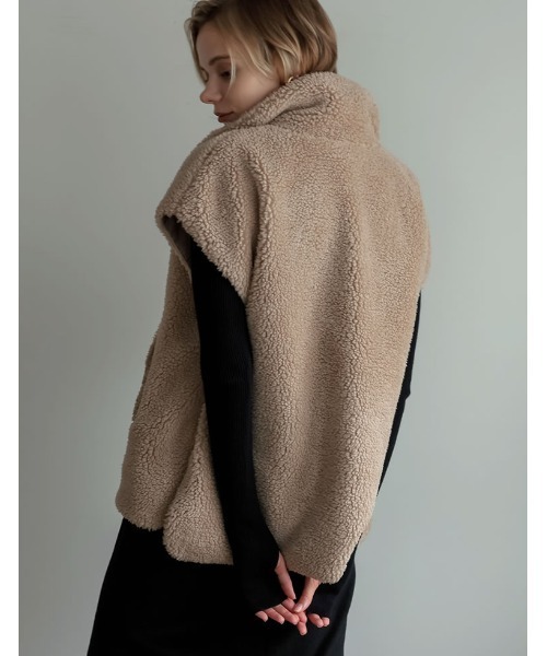 2024-25 WINTER COLLECTION]スタンドカラーボアベスト（ダウンベスト 