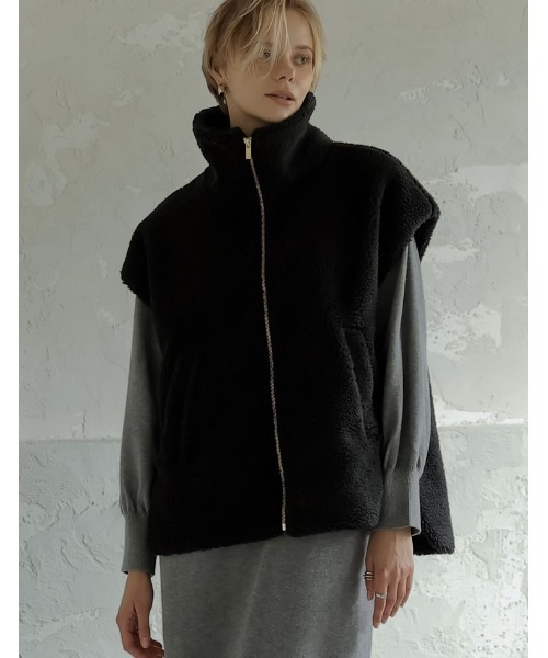 2024-25 WINTER COLLECTION]スタンドカラーボアベスト（ダウン