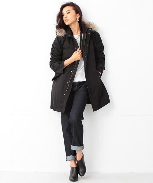 BEAMS LIGHTS Women's(ビームスライツ ウィメンズ)の「BEAMS LIGHTS / 4WAYモッズコート(その他アウター・レディース・ブラック/オリーブ・36/38/40)」の3枚目の写真