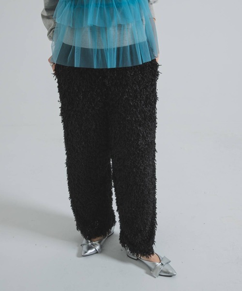 bohmal（ボマール）の「フェザーフリンジパンツ（その他パンツ・レディース・アイボリー/ブラック・FREE）」の8枚目の写真