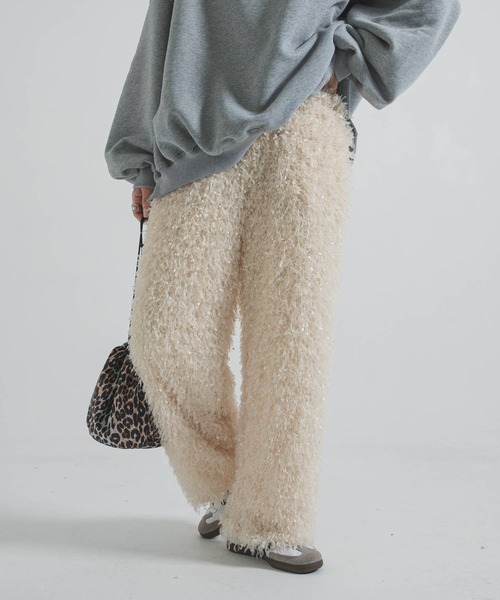 bohmal（ボマール）の「フェザーフリンジパンツ（その他パンツ・レディース・アイボリー/ブラック・FREE）」の5枚目の写真