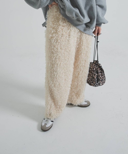 bohmal（ボマール）の「フェザーフリンジパンツ（その他パンツ・レディース・アイボリー/ブラック・FREE）」の6枚目の写真